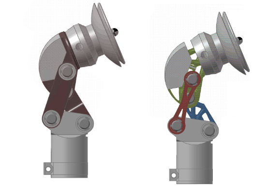 Visualização do movimento antes e após a otimização - by Altair