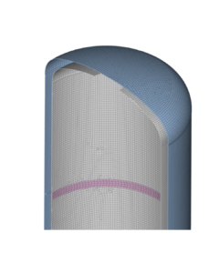 Malha superficial de um vaso de pressão - By VirtualCAE